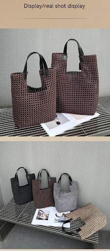 Title 11, Light luxury hand-woven bag featuring silk sati...
