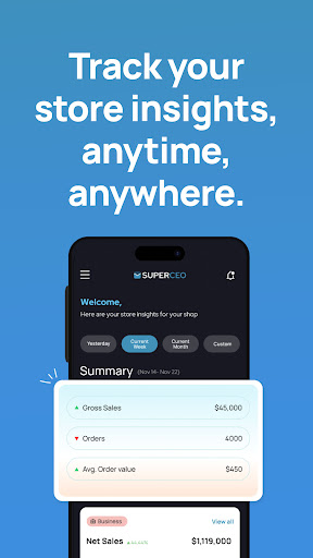 Screenshot SuperCEO - Shopify Analytics