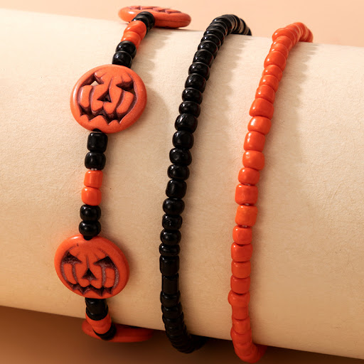 Title 2, Simple Bead Pumpkin Head Geometric 3-piece Brac...
