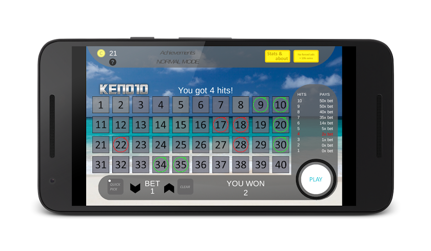Keno10 Screen 3