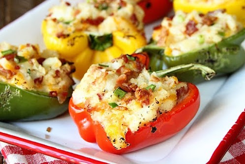 Click Here for Recipe: Grilled Twice Baked Potato Stuffed Peppers