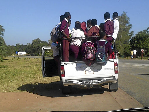 Despite being illegal, bakkies are used as scholar transport in many parts of rural Limpopo. / Suprise Mazibila