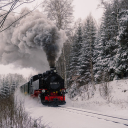 Train releases smoke