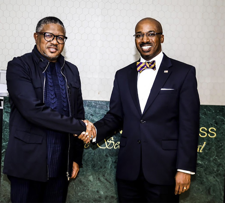 ANC secretary-general Fikile Mbalula and US ambassador to SA Reuben E. Brigety II.