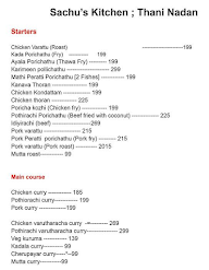 Sachu's Kitchen Thani Nadan menu 2