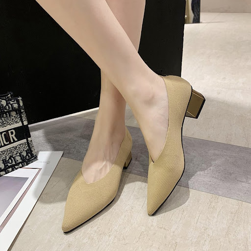Title 3, Fashion Retro Womens Pointed Toe Knitted Chunk...