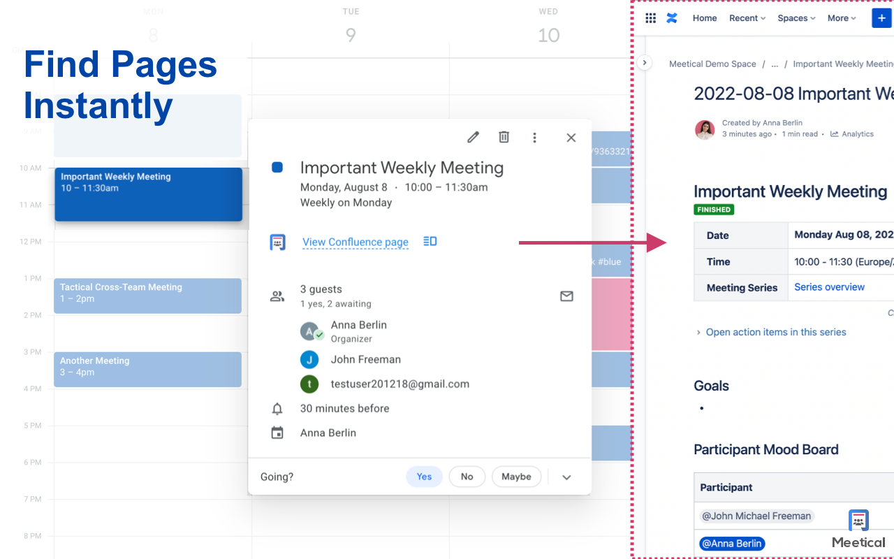 Confluence Chrome Extension - Meetical Preview image 6