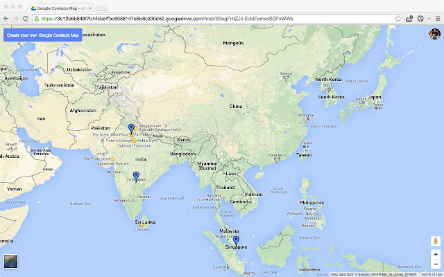 Map My Contacts chrome extension