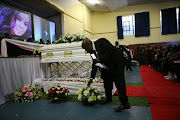 The casket arrives at the funeral of Karobo Mokoena in Diepkloof Soweto. Picture Credit: Alaister Russell