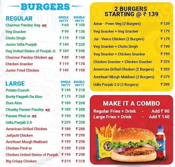 Burger Singh - Big Punjabi Burgers menu 