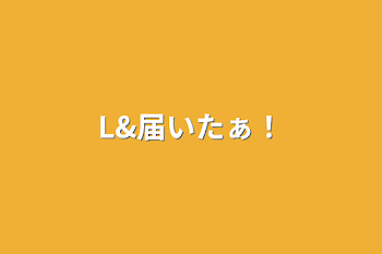 L&届いたぁ！