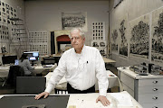 William Kentridge at his home and studio in Houghton, Johannesburg. His two exhibitions later this month in Cape Town, staged simultaneously at two venues, the Zeitz MOCAA and the Norval Foundation, will be his biggest yet in Africa.  