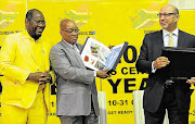 COUNTED: President Jacob Zuma, flanked by statistician-general Pali Lehohla and Minister in the Presidency Trevor Manuel, at the release of the census results Picture: SIYABULELA DUDA