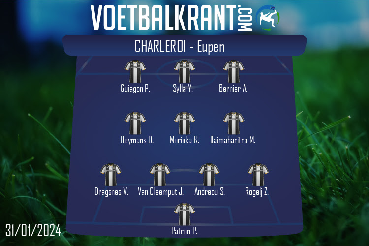 Opstelling Charleroi | Charleroi - Eupen (31/01/2024)