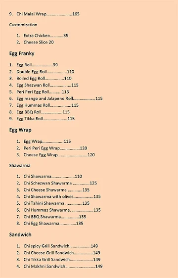 Roll No. 1 menu 