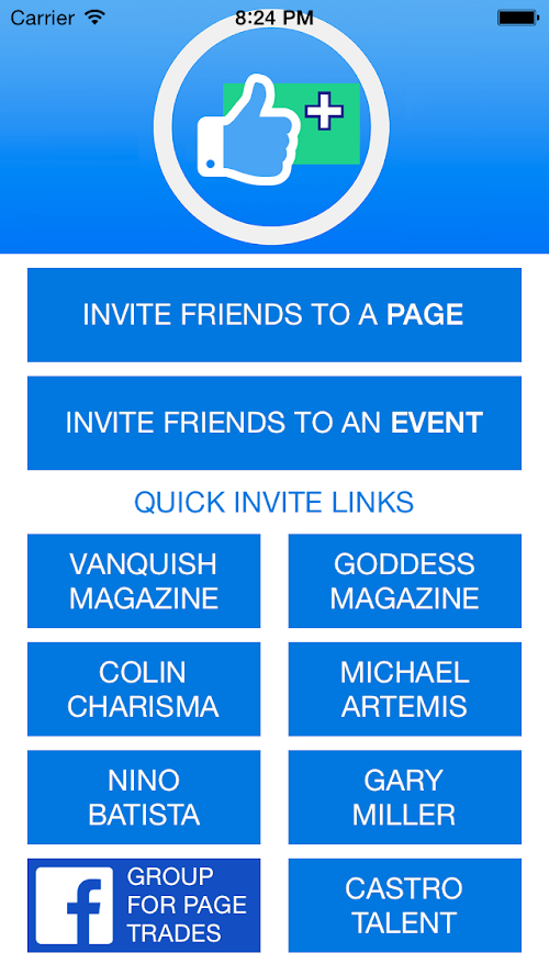 Android application Invite all Friends to a Page screenshort