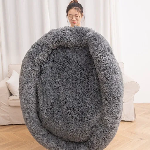 Dog litter cat litter long plush circular pet litter dog bed winter dog mat pet bed pet supplies