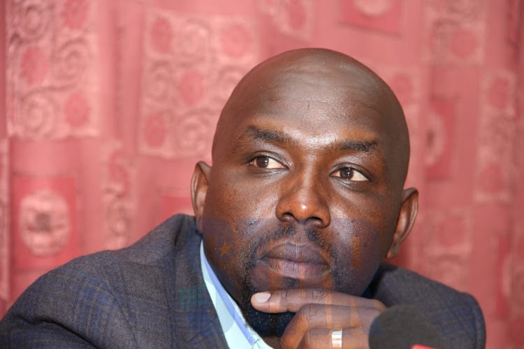 Senate Majority Leader Kipchumba Murkomen during a press conference at Parliament Buildings on January 6, 2020.