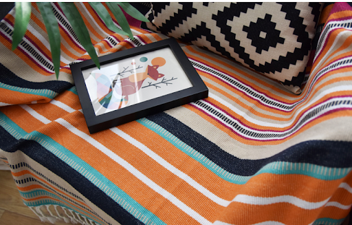 Title 5, Indian color striped tassel blanket for cozy co...