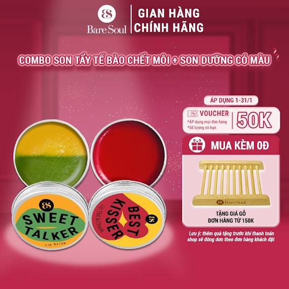 Combo Son Dưỡng Có Màu Baresoul Best Kisser Lip Tint & Cheek 10G + Son Tẩy Tế Bào Chết Sweet Talker Lip Scrub 20G