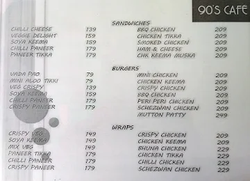 90's  Cafe menu 