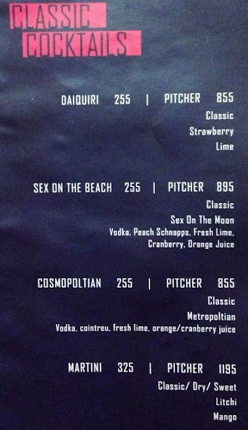 Odd Even - Club and Lounge menu 