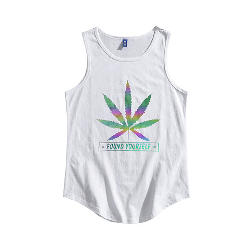 Title 5, MenS Luminous Hemp Leaf Sleeveless T-Shirt