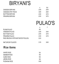 Rayalaseema Pulaos & Curries menu 3