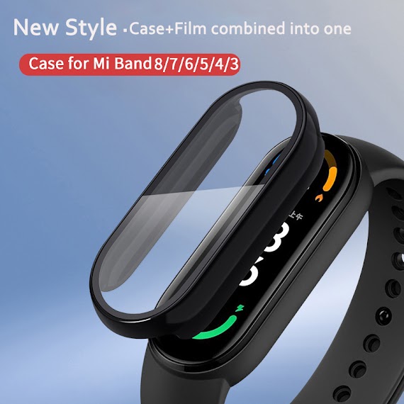 Ốp Lưng Kính Cường Lực Bảo Vệ Màn Hình Cho Mi Band 8 7 6 5 4 3 9D Xiaomi Miband 7 6 5 Nfc