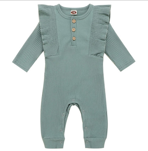 Title 5, Cute one-piece romper with lace and long, opena...