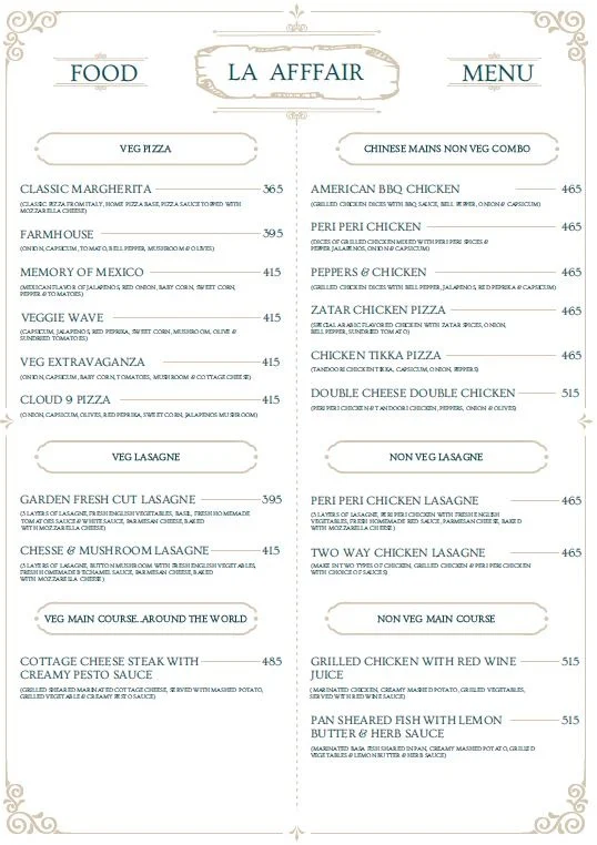 LA-AFFFAIR menu 