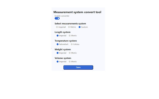 Measurements units converter