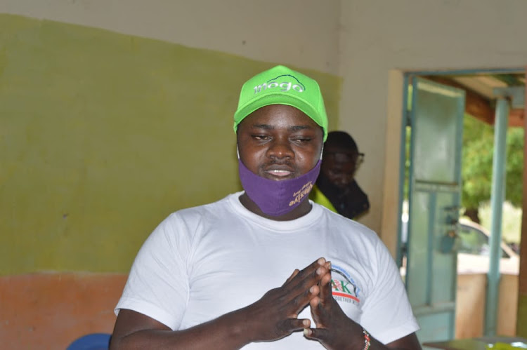 Kwale BAK chairman Nehemiah Kinywa speaks in a sensitisation forum in Ukunda last month