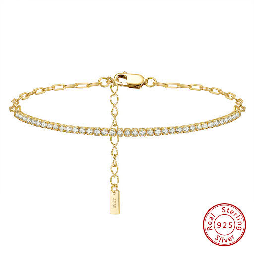 Title 1, Sterling Silver Bracelet with 4A Zircon Inlay