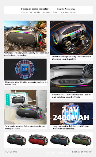 Title 2, Portable Waterproof 60W Wireless Bluetooth Spea...