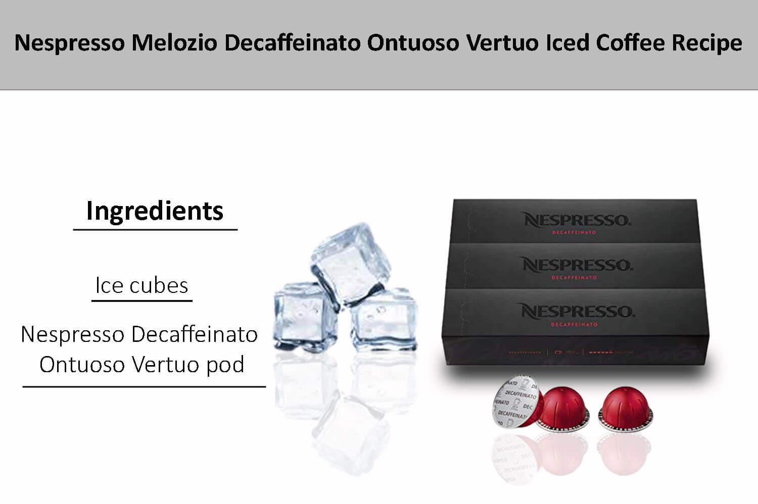 In this image i explain ingredients nespresso decaffeinato ontuoso Iced Coffee Recipe