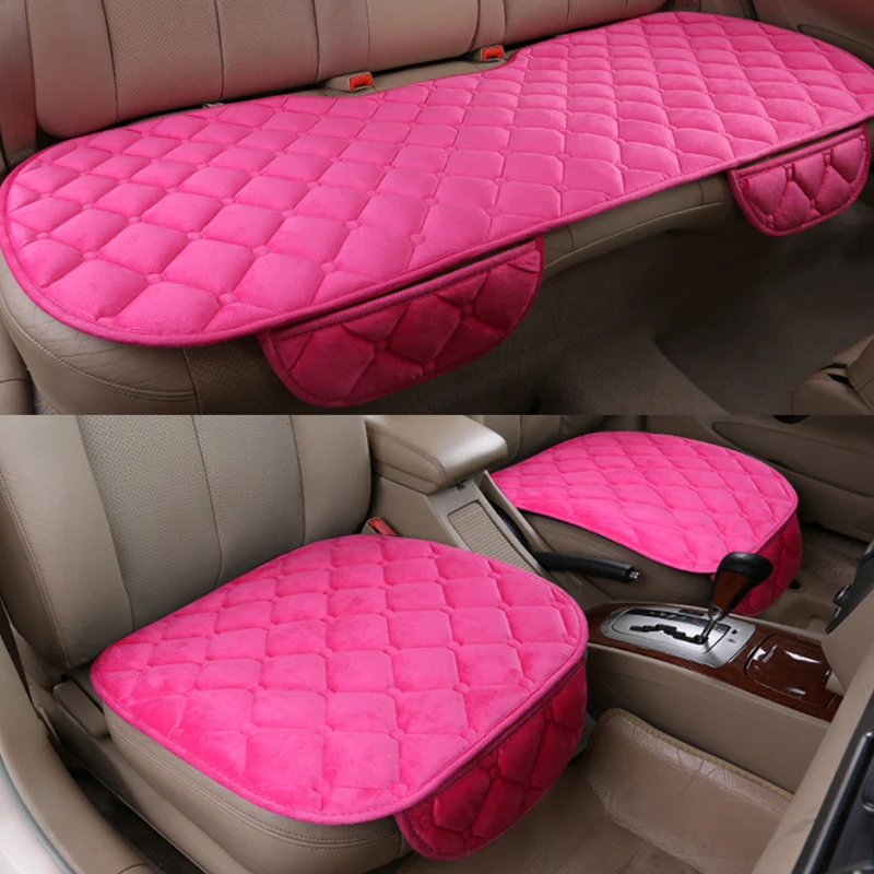 Auto Pluche Kussen Set Driedelig Zonder Rugleuning Antislip Zonder Stropdassen Comfortabel en Veilig Rijden