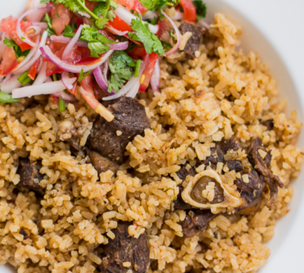 Goat meat pilau