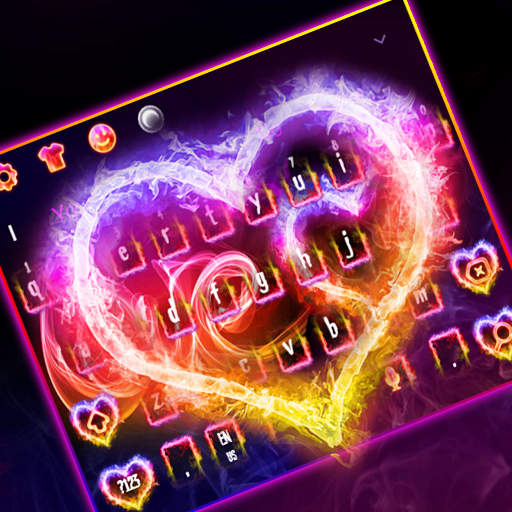 Fire Love Heart Keyboard Theme