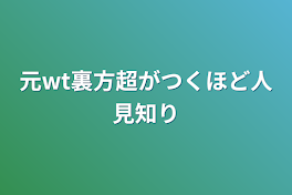 元wt裏方超がつくほど人見知り