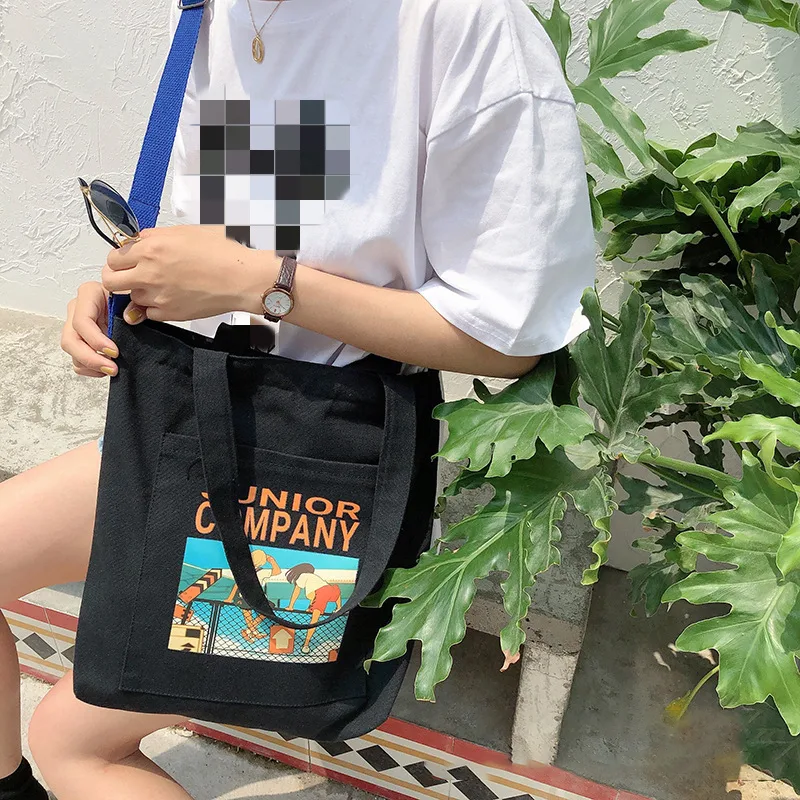 Title 3, Bolsa de Lona Feminina com Estampa de Desenho A...