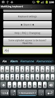 Alemannic Keyboard Plugin Screenshot