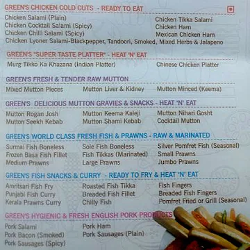 Green Chick Chop menu 