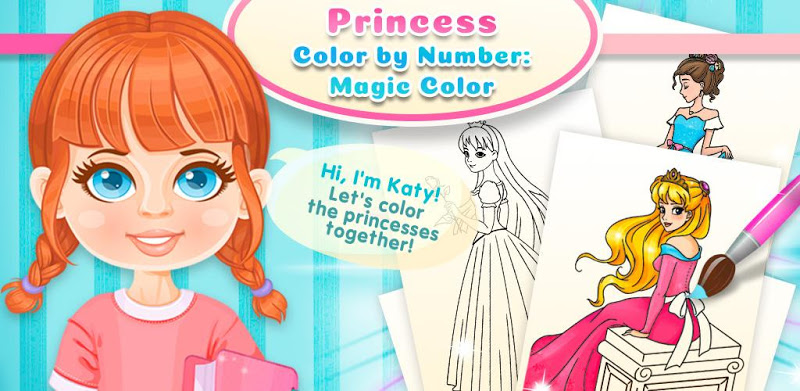 Princess Coloring Book: Magic Color by Number