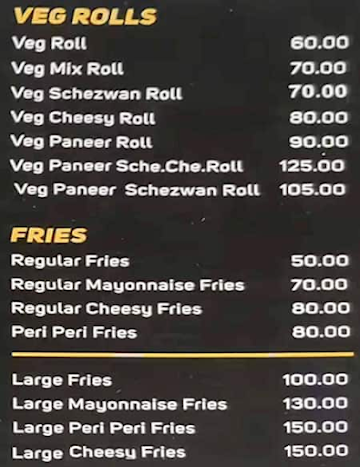 Bombay Burgers menu 