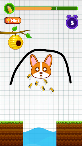 Screenshot Save The Dog Game - Dog vs Bee