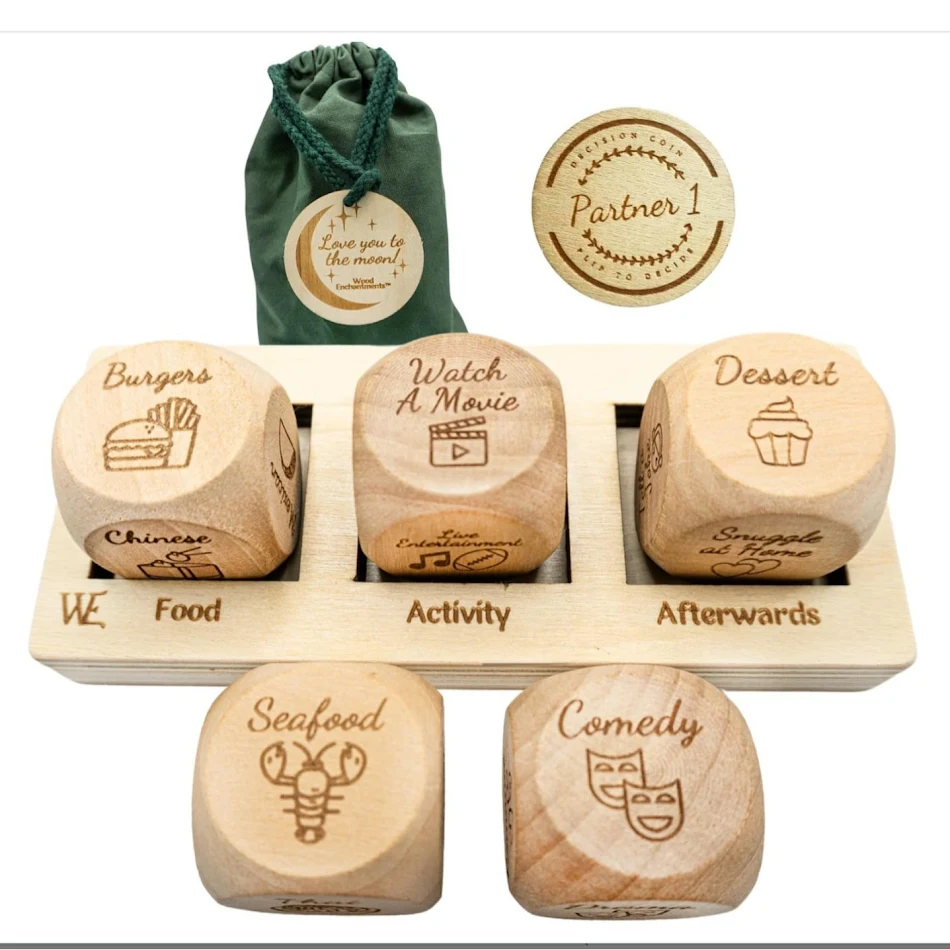Wooden Lotus Beech Box Dice. Enjoy your dice in this stylish box. Perfect for games, collectors, or a unique and durable