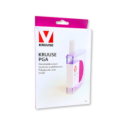 KRUUSE PGA Sutur, USP 0/EP 3.5, 15 m/49.2 ft, violet.