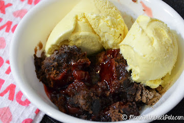 Crock Pot Chocolate Cherry Dump Cake