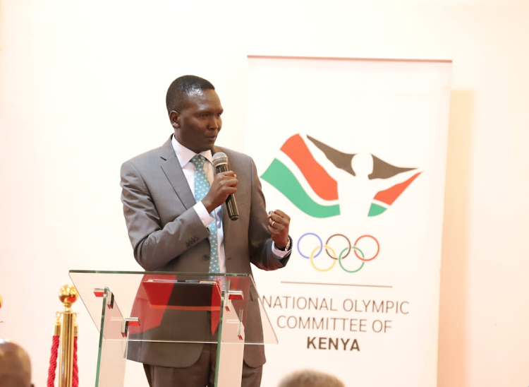 NOCK President Paul Tergat during the Council meeting on Monday